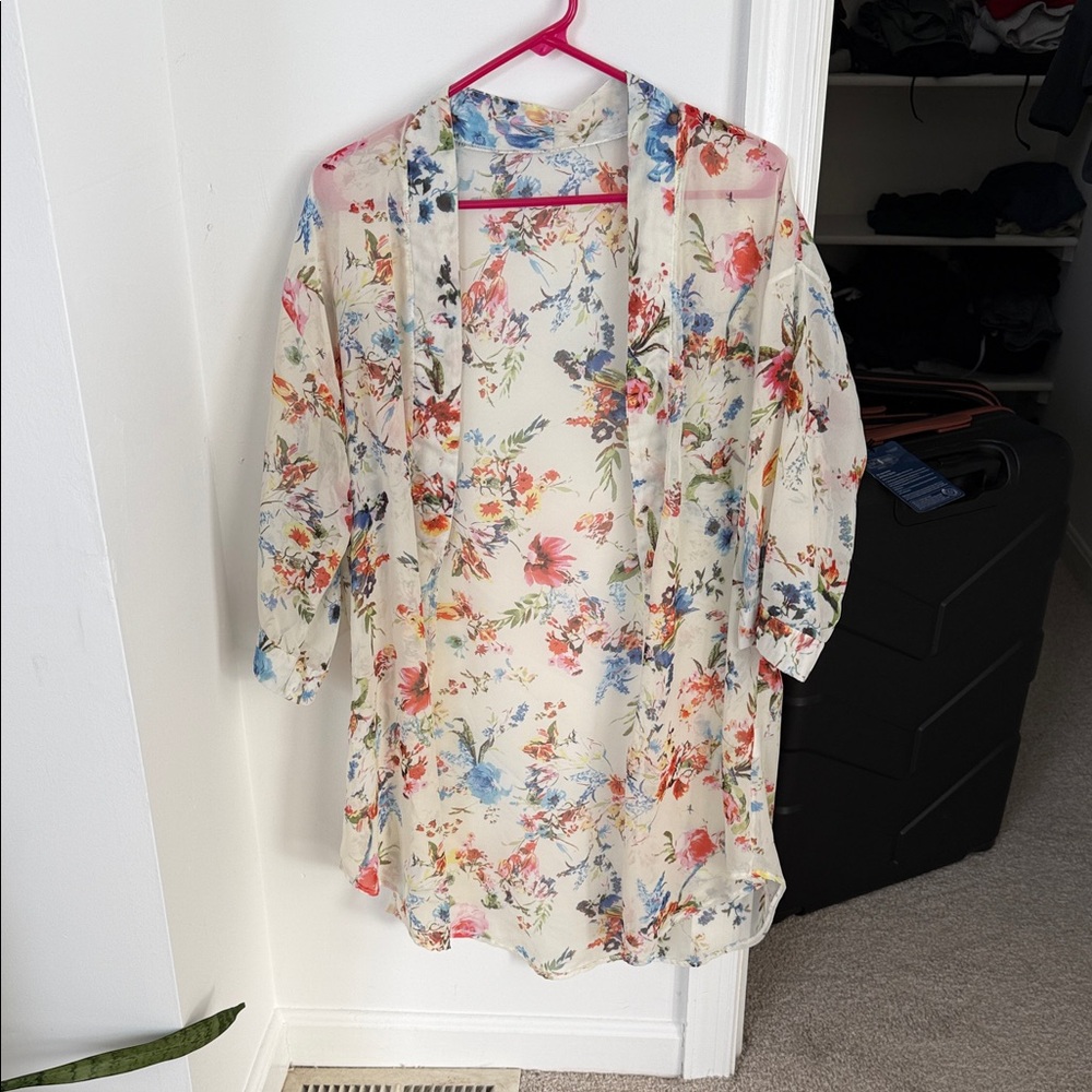 Floral Sheer Kimono Cardigan